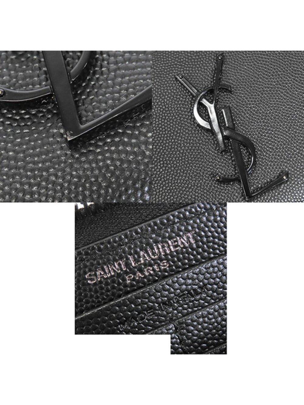 Saint Laurent Wallet Black Leather Zip Around Cassandra - Picture 9 of 9
